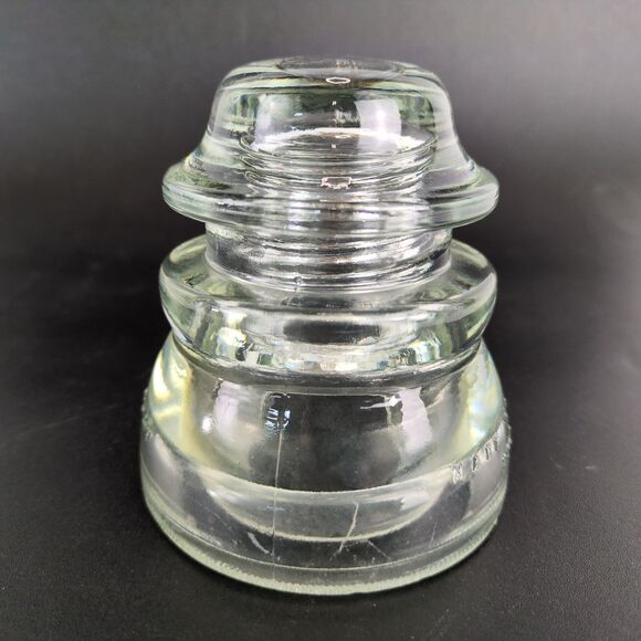 Hemingray No 45 Insulator Clear Glass CD155 Made in USA 25-50 Paperweight - Picture 4 of 8